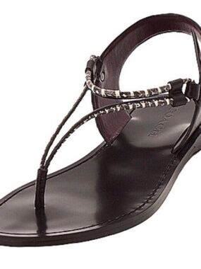 Coach Clarkson Leather Thong Sandals